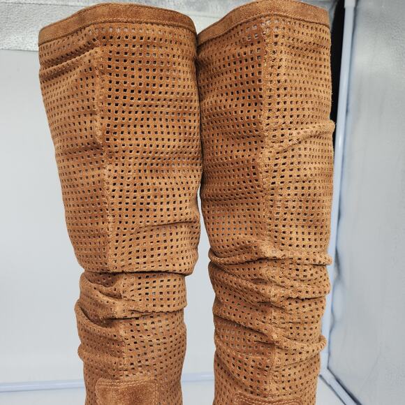 Ugg Boots 6 Brown Abilene Chestnut Knee High Slouchy Suede Boho Academia Flat - Picture 5 of 16